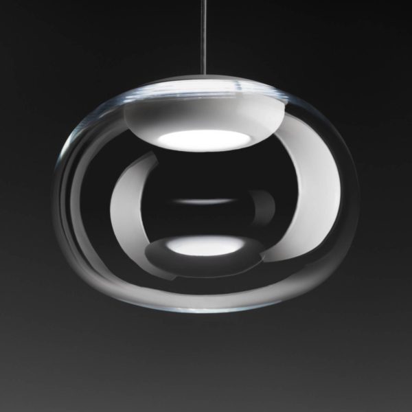 Stilnovo La Mariée suspension LED transp./blanche Stilnovo