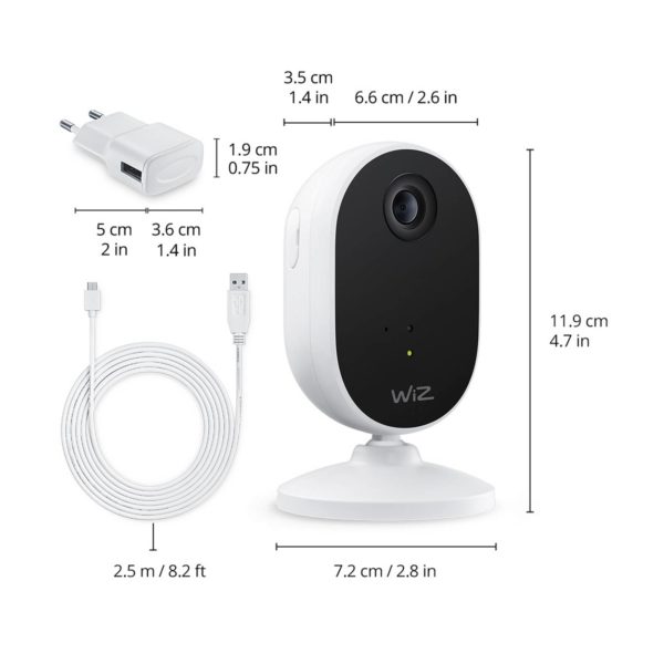 WiZ Kit de démarrage pour caméra de sécurité d'intérieur avec 3 x E27 WiZ