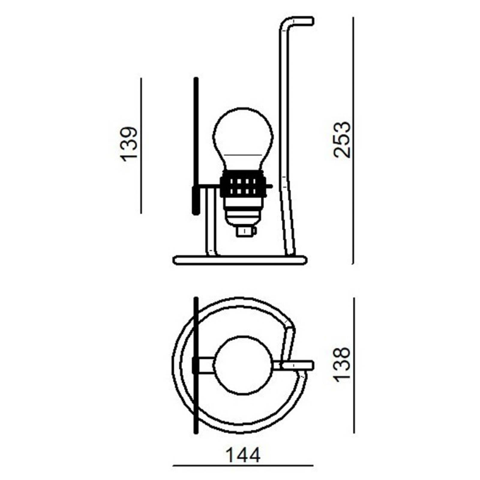 Stilnovo Bugia lampe de table LED noir brillant Stilnovo