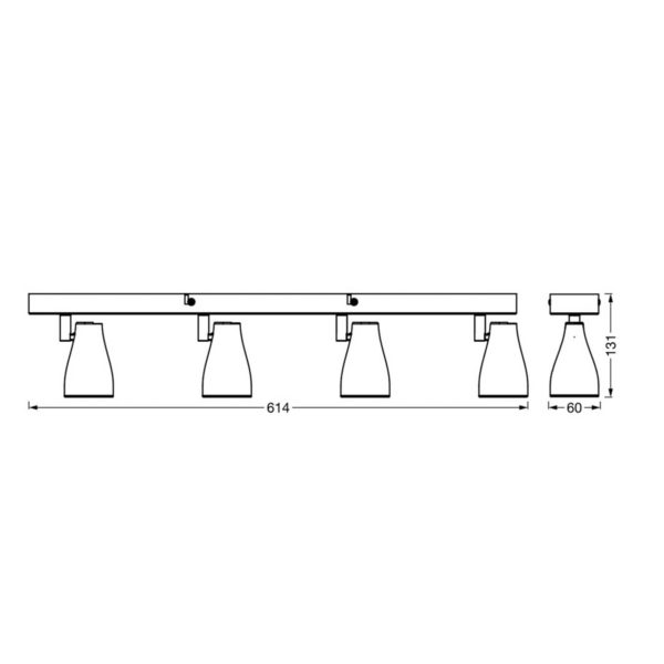 LEDVANCE Pear spot saillie LED GU10 4 lampes gris LEDVANCE