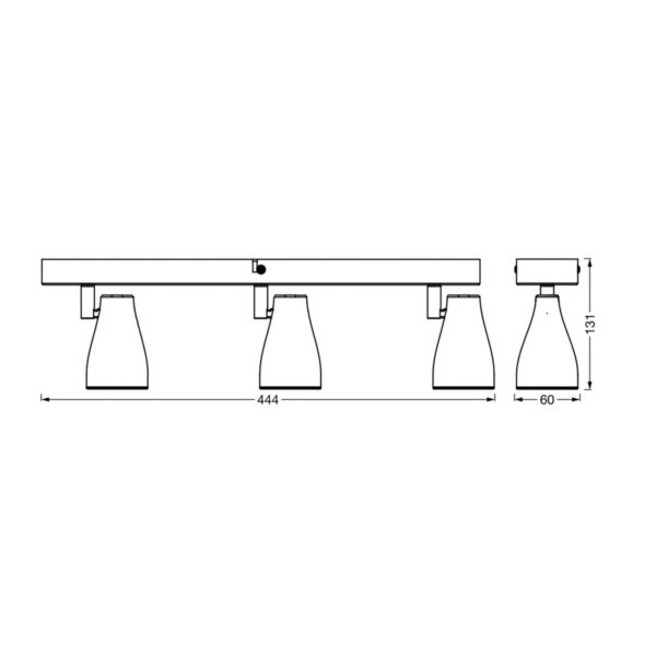 LEDVANCE Pear spot saillie LED GU10 3 lampes noir LEDVANCE