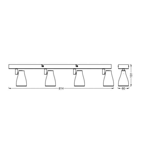 LEDVANCE Pear spot saillie LED GU10 4 lampes noir LEDVANCE