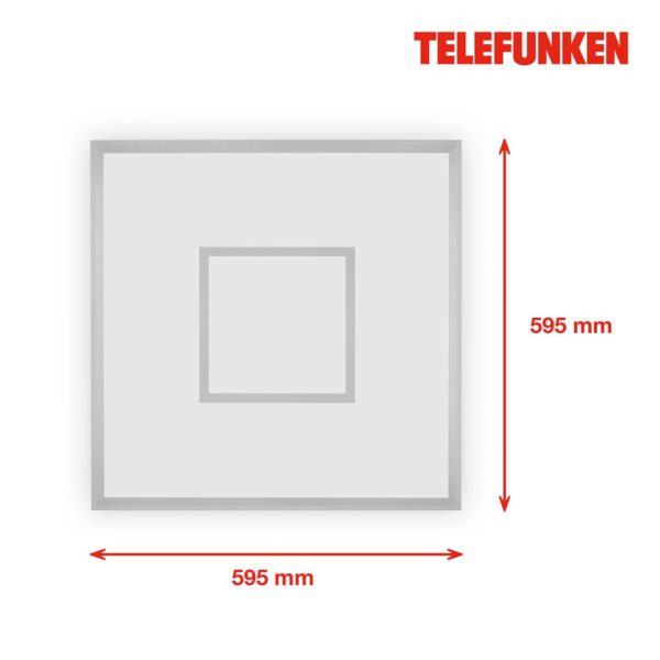 Telefunken Panneau LED Magic Cento argent CCT RVB 60x60cm Telefunken