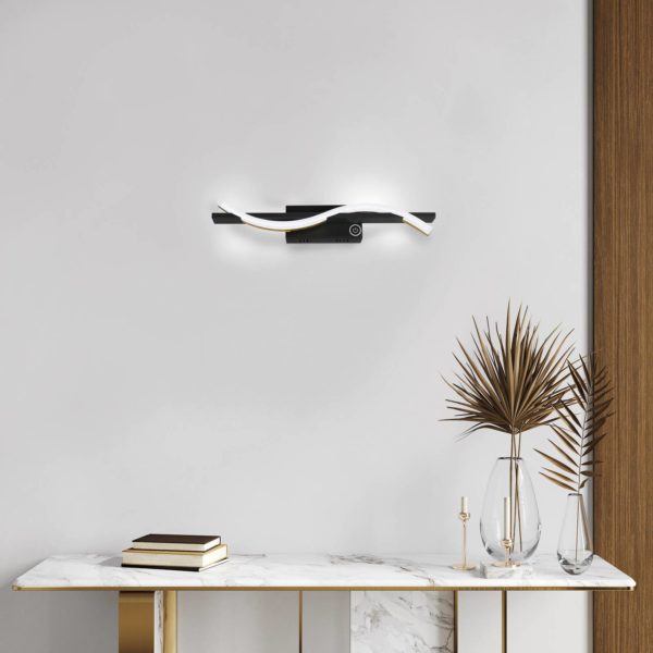 FISCHER & HONSEL Applique LED Bridge capteur gestes dim CCT noire FISCHER & HONSEL