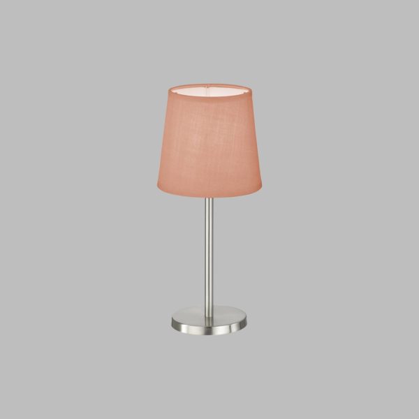 FH Lighting Lampe à poser Eve abat-jour lin nickel/rose FH Lighting