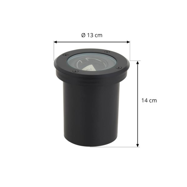Lindby Cliff luminaire encastré sol, rond, noir LINDBY