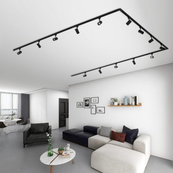 Prios Jorell système monophasé 14 lampes noir PRIOS