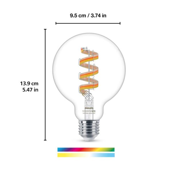 WiZ G95 ampoule fil LED globe WiFi E27 6