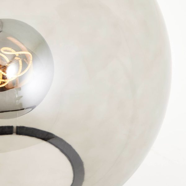 Brilliant Lampe de table en verre Belado noir/gris fumé lisse Brilliant
