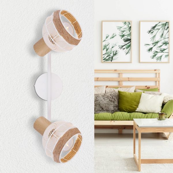 Globo Plafonnier Widy décor corde de chanvre