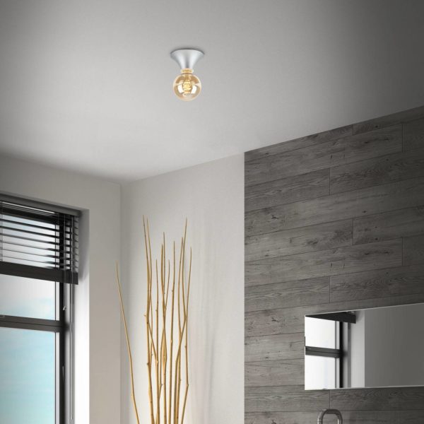 Briloner Plafonnier Tepel salle de bain IP44 E27 chromé mat Briloner