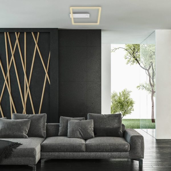 Briloner Lampe à détecteur LED Nici carré alu Briloner