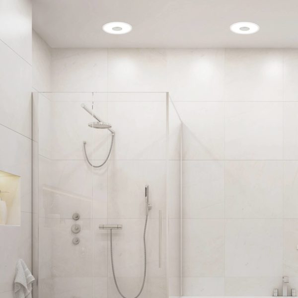 Briloner Plafonnier encastré LED 748 IP44 CCT Switch Ø 12cm Briloner