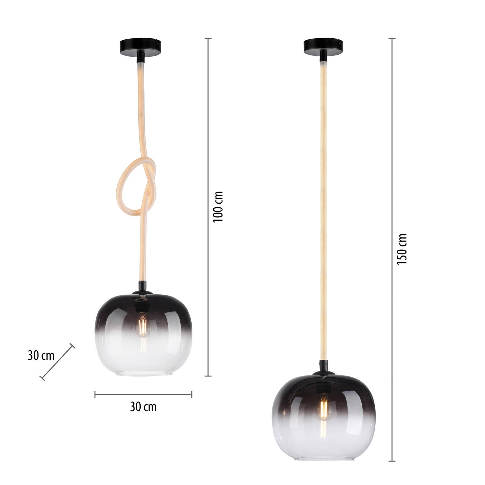 Paul Neuhaus Suspension Luma en verre