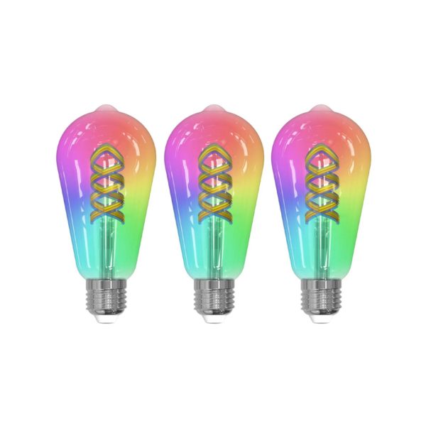 LUUMR Smart LED Filament Lot de 3 E27 ST64 4W RVB clair Tuya LUUMR