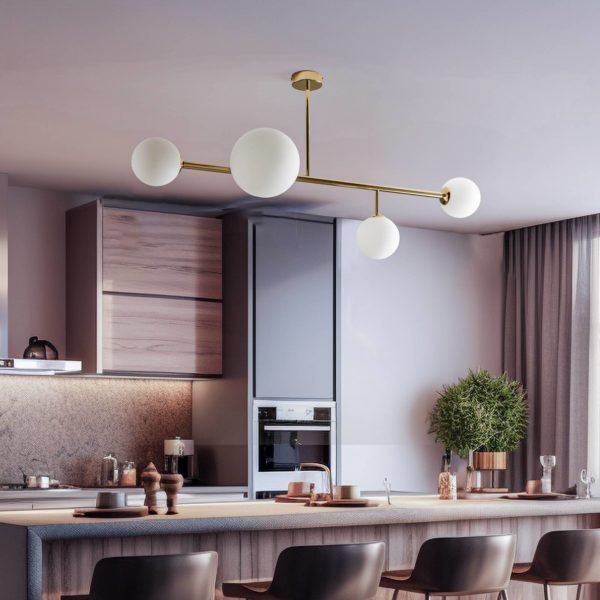 ALDEX Plafonnier Dione, à 4 lampes, doré ALDEX