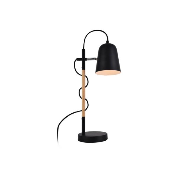 Viokef Lampe à poser Eddie en acier et bois