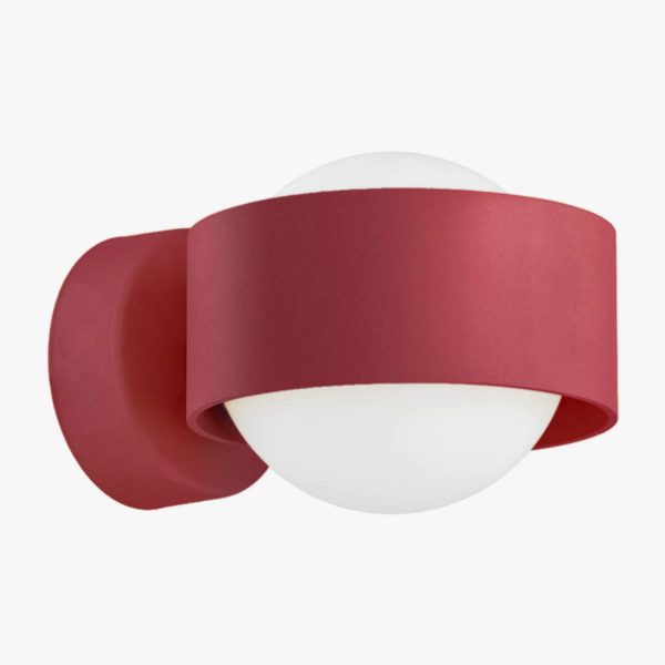 Argon Applique murale Mado en verre et acier, rouge Argon
