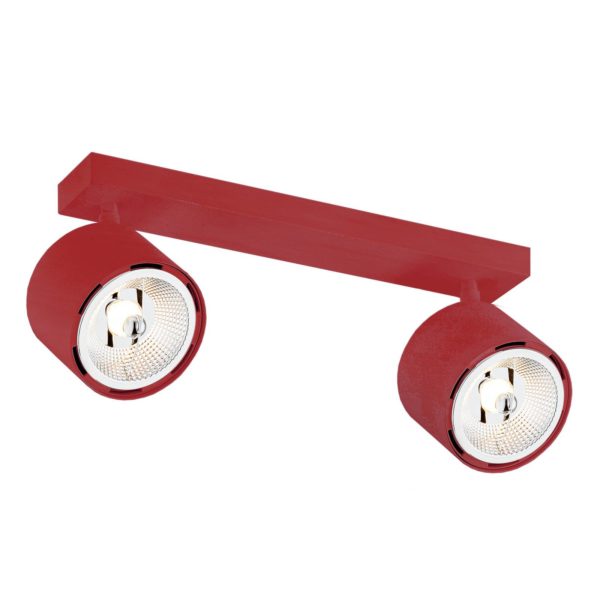 Argon Spot pour plafond Chloe réglable à 2 lampes, rouge Argon