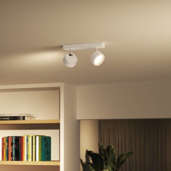 Philips Bracia spot plafond LED à 2 lampes, blanc Philips