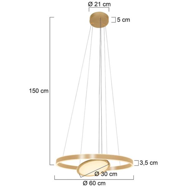 Steinhauer Suspension LED Ringlux à 3 lampes Ø 60 cm dorée Steinhauer