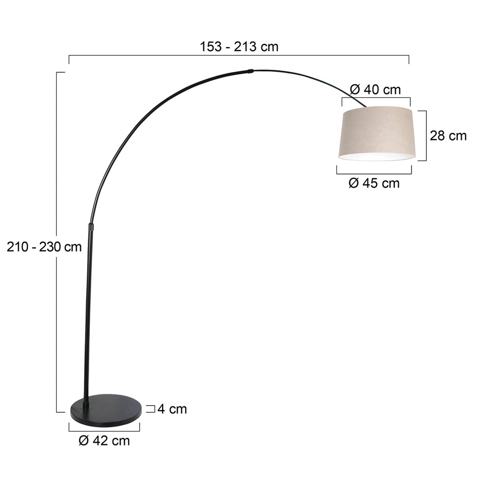 Steinhauer Lampadaire arqué Sparkled Light noir/boue Steinhauer