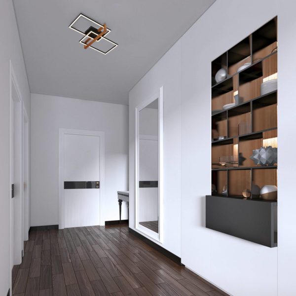 Briloner Plafonnier LED 3776015 à 2 lampes avec bois Briloner