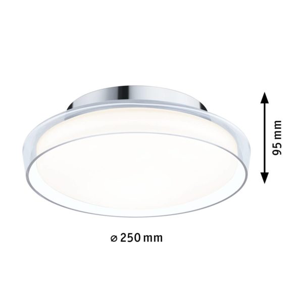 Paulmann Luena LED plafonnier IP44 chrome Ø25cm Paulmann