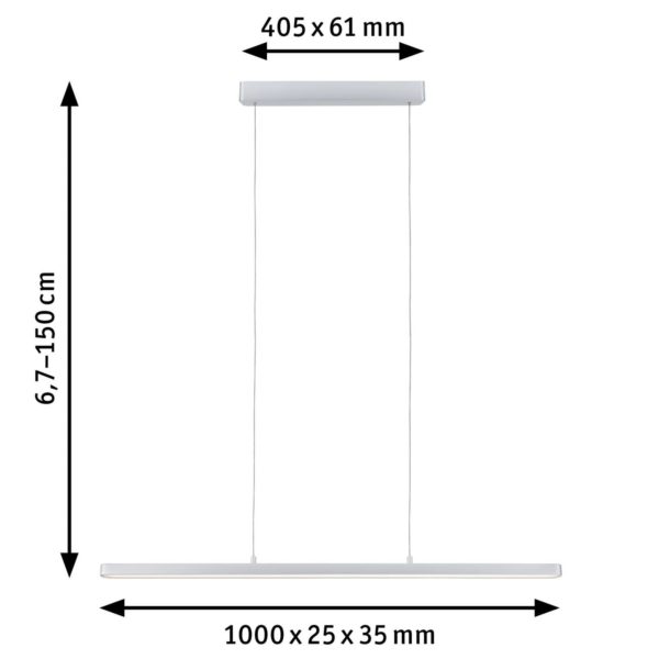 Paulmann Lento suspension LED ZigBee CCT chromée Paulmann