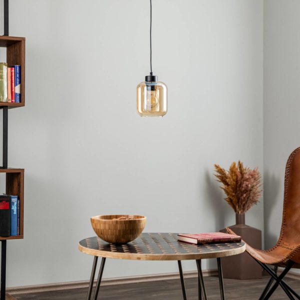 Eko-Light Suspension Sombra, ambrée, à 1 lampe Eko-Light