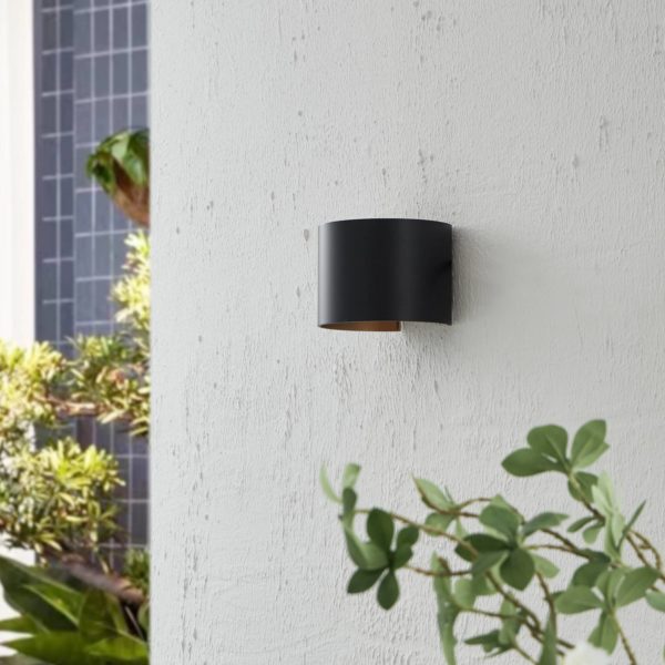 Lindby Nivar applique extérieur LED ronde noir/or LINDBY