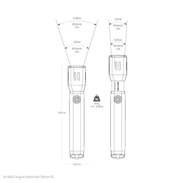 ABUS TL-517 lampe de poche LED, IP44, 17 cm Abus