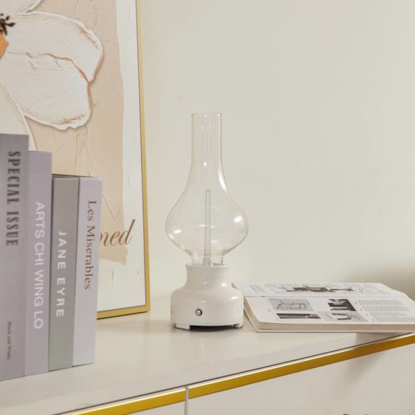 Lindby Lampe de table LED à accu Maxentius, crème, variateur tactile LINDBY