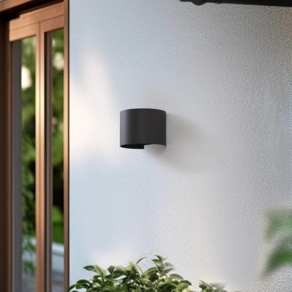 Lindby Smart Applique d'extérieur LED Dara gris rond CCT RVB Tuya LINDBY