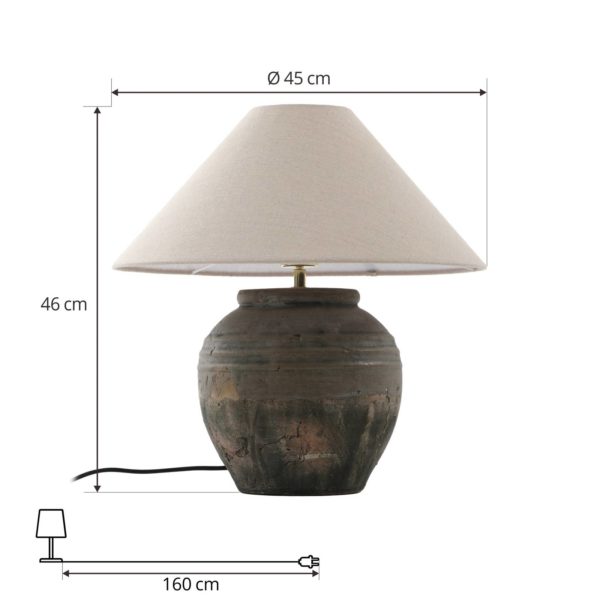 Lucande lampe à poser Thalorin, hauteur 46 cm, céramique LUCANDE