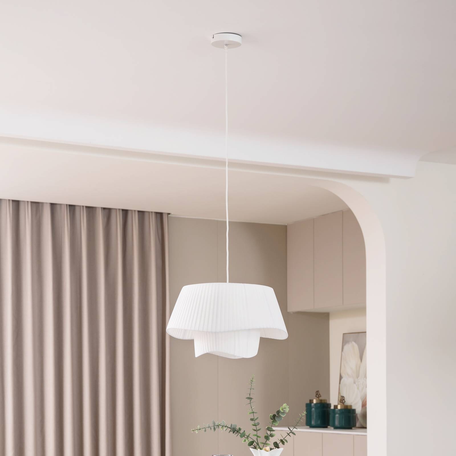 Lindby Eryndor suspension avec abat-jour en tissu LINDBY