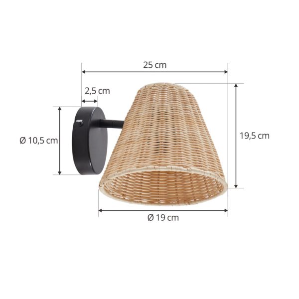 Lindby Elyndria applique avec abat-jour en rotin LINDBY