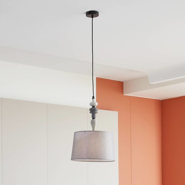 Lindby Haldorin suspension avec abat-jour en tissu LINDBY