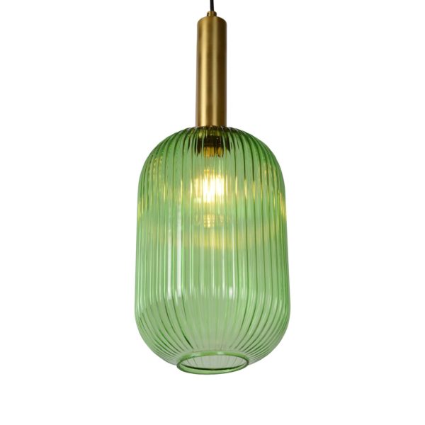 Lucide Suspension en verre Maloto, Ø 20 cm, verte Lucide