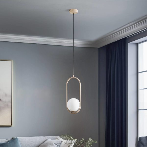 Jupiter Suspension Samba, à 1 lampe, beige/blanc Jupiter