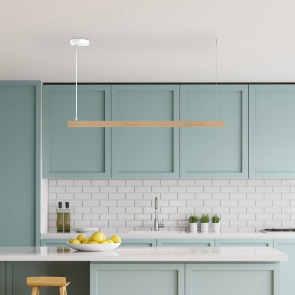 Aluminor Linha suspension LED, hêtre, 100 cm Aluminor