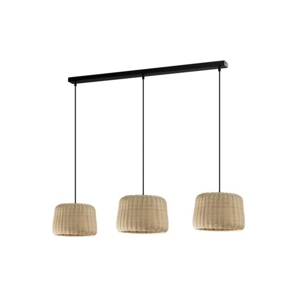 Aluminor Xenia suspension, 3 abat-jour tressés Aluminor