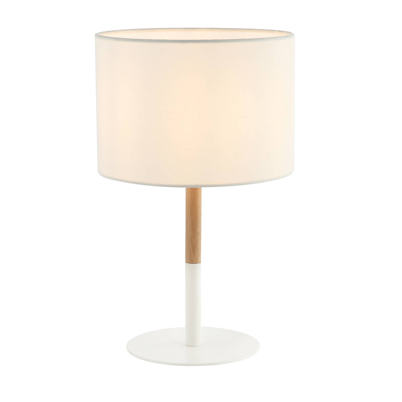 Zambelis Lampe à poser tissu 20215 métal/bois clair blanche Zambelis