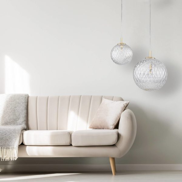TK Lighting Suspension Cadix en verre