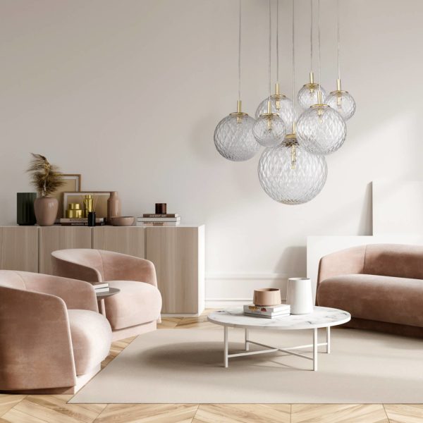 TK Lighting Suspension Cadix en verre