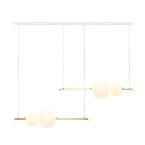 Zambelis Suspension LED 22235, 105 cm dorée/blanche/opale Zambelis