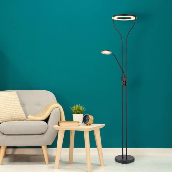 Globo Lampadaire indirect LED Ebro avec liseuse LED