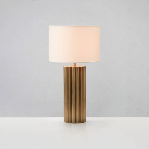 Markslöjd Lampe à poser Hashira, tissu, laiton ancien Markslöjd