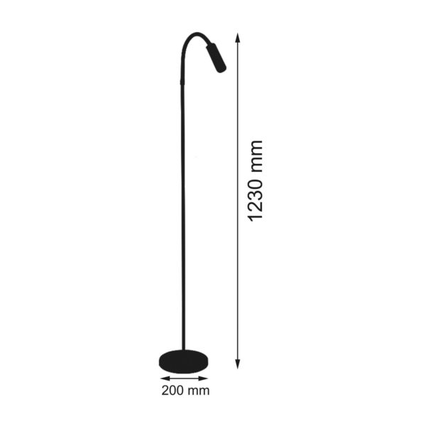 Busch Lampe sur pied LED Rocco, chromée bras flex gris Busch