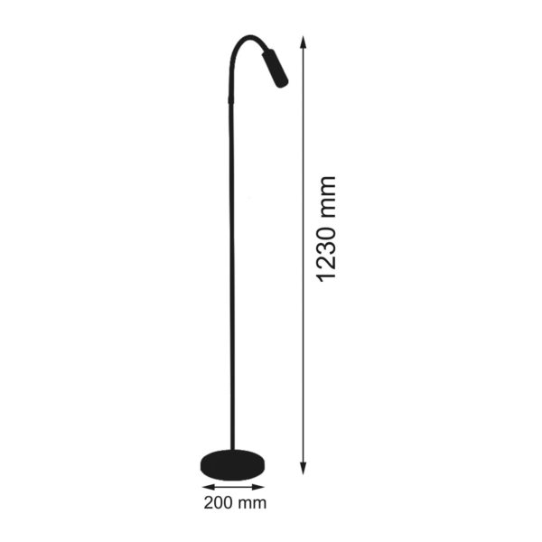 Busch Lampe pied LED Rocco, nickel mat bras flex noir Busch